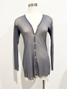 Viviana G. For Petit Pois Grey Mesh Cardigan